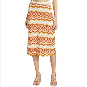 Mother Crochet Chevron Cut it Oit Midi Skirt Size XS At The Cabana Knit